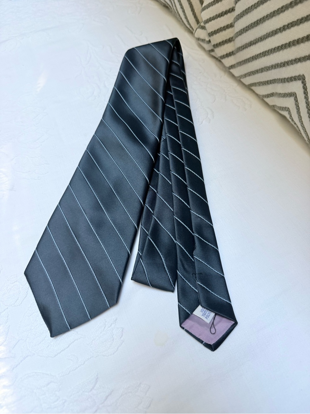 Men's Black Diagonal Stripe Tie